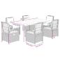 Preview: 7-tlg. Garten-Essgruppe mit Kissen Schwarz Poly Rattan