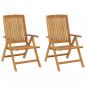 Preview: Gartenstühle mit Kissen 2 Stk. Massivholz Teak