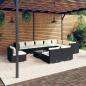 Preview: ARDEBO.de - 11-tlg. Garten-Lounge-Set mit Kissen Poly Rattan Schwarz