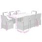 Preview: 9-tlg. Garten-Essgruppe mit Kissen Beige Poly Rattan