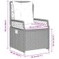 Preview: 7-tlg. Garten-Essgruppe mit Kissen Hellgrau Poly Rattan
