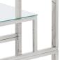 Preview: Konsolentisch Silbern Edelstahl und Hartglas