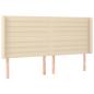 Preview: Boxspringbett mit Matratze & LED Creme 160x200 cm Stoff