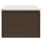 Preview: Gartenhocker mit Kissen Braun 55x55x37 cm Poly Rattan