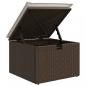 Preview: Gartenhocker mit Kissen Braun 55x55x37 cm Poly Rattan