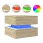 Preview: Couchtisch mit LED-Leuchten Sonoma-Eiche 50x50x40 cm