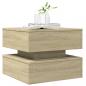Preview: Couchtisch mit LED-Leuchten Sonoma-Eiche 50x50x40 cm