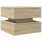 Preview: Couchtisch mit LED-Leuchten Sonoma-Eiche 50x50x40 cm
