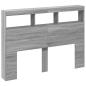 Preview: LED-Kopfteil mit Ablage Grau Sonoma 140x17x102 cm