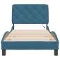 Preview: Bettgestell mit LED-Leuchten Blau 80x200 cm Samt