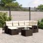 Preview: ARDEBO.de - 6-tlg. Garten-Sofagarnitur mit Kissen Braun Poly Rattan
