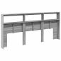 Preview: LED-Kopfteil mit Ablage Grau Sonoma 220x17x102 cm