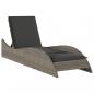 Preview: Sonnenliege mit Auflage Grau 60x205x73 cm Poly Rattan