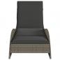 Preview: Sonnenliege mit Auflage Grau 60x205x73 cm Poly Rattan