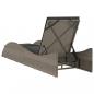 Preview: Sonnenliege mit Auflage Grau 60x205x73 cm Poly Rattan