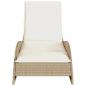 Preview: Sonnenliege mit Auflage Beige 60x205x73 cm Poly Rattan