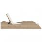 Preview: Sonnenliege mit Auflage Beige 60x205x73 cm Poly Rattan