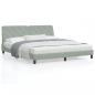 Preview: ARDEBO.de - Bett mit Matratze Hellgrau 180x200 cm Samt