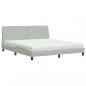 Preview: Bett mit Matratze Hellgrau 180x200 cm Samt