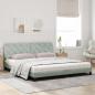 Preview: Bett mit Matratze Hellgrau 180x200 cm Samt