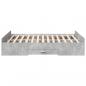 Preview: Bettgestell mit Schubladen Betongrau 135x190 cm Holzwerkstoff