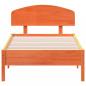Preview: Massivholzbett mit Kopfteil Wachsbraun 75x190 cm Kiefer