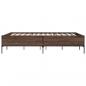 Preview: Bettgestell Braun Eichen-Optik 135x190 cm Holzwerkstoff Metall