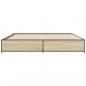 Preview: Bettgestell Sonoma-Eiche 180x200 cm Holzwerkstoff und Metall