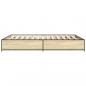 Preview: Bettgestell Sonoma-Eiche 120x190 cm Holzwerkstoff und Metall