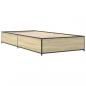 Preview: Bettgestell Sonoma-Eiche 100x200 cm Holzwerkstoff und Metall