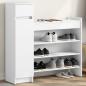 Preview: ARDEBO.de - Schuhschrank Weiß 100,5x28x100 cm Holzwerkstoff