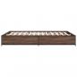 Preview: Bettgestell Braun Eichen-Optik 140x190 cm Holzwerkstoff Metall