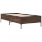 Preview: Bettgestell Braun Eichen-Optik 75x190 cm Holzwerkstoff Metall