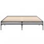 Preview: Bettgestell Grau Sonoma 150x200 cm Holzwerkstoff und Metall