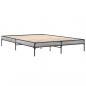 Preview: Bettgestell Grau Sonoma 150x200 cm Holzwerkstoff und Metall