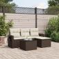 Preview: ARDEBO.de - 4-tlg. Garten-Sofagarnitur mit Kissen Braun Poly Rattan