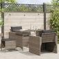 Preview: ARDEBO.de - 4-tlg. Garten-Sofagarnitur mit Kissen Grau Poly Rattan