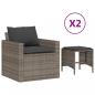 Preview: 4-tlg. Garten-Sofagarnitur mit Kissen Grau Poly Rattan