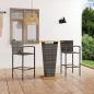 Preview: ARDEBO.de - 3-tlg. Gartenbar-Set Grau