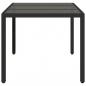 Preview: Gartentisch mit Glasplatte Schwarz 150x90x75 cm Poly Rattan