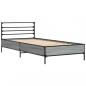 Preview: Bettgestell Grau Sonoma 90x200 cm Holzwerkstoff und Metall