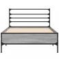Preview: Bettgestell Grau Sonoma 90x200 cm Holzwerkstoff und Metall