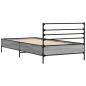 Preview: Bettgestell Grau Sonoma 90x200 cm Holzwerkstoff und Metall