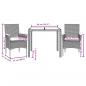 Preview: 3-tlg. Garten-Essgruppe mit Kissen Beige Poly Rattan Akazie