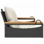 Preview: Hängebank mit Kissen Schwarz 109x62x40 cm Poly Rattan