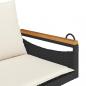 Preview: Hängebank mit Kissen Schwarz 109x62x40 cm Poly Rattan