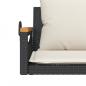 Preview: Hängebank mit Kissen Schwarz 109x62x40 cm Poly Rattan