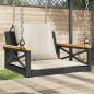 Preview: ARDEBO.de - Hängesessel mit Kissen Schwarz 63x62x40 cm Poly Rattan