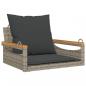 Preview: Hängesessel mit Kissen Grau 63x62x40 cm Poly Rattan