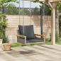 Preview: Hängesessel mit Kissen Grau 63x62x40 cm Poly Rattan